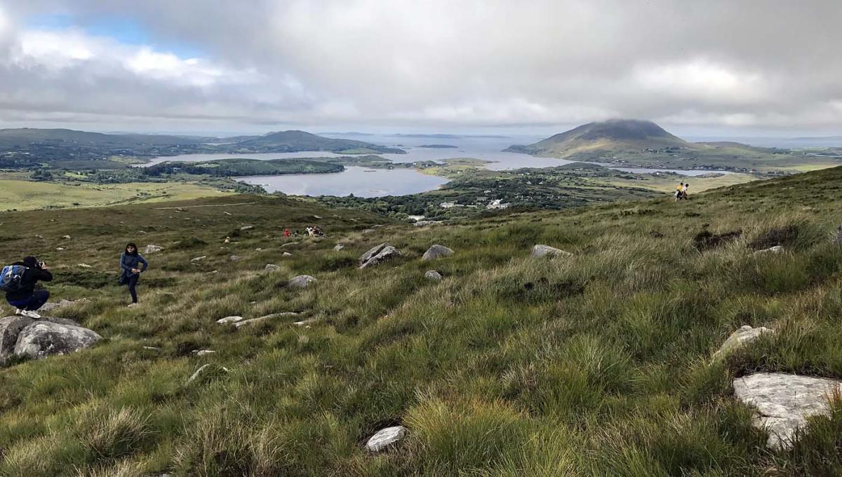 Diamond Hill afdaling uitzicht op zee