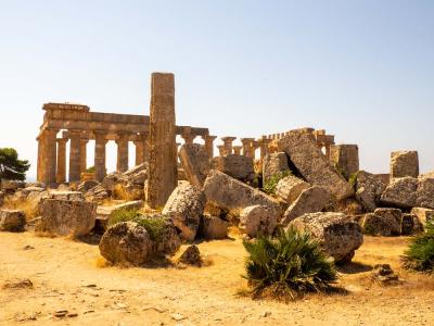 Tempel van Hera met zuilenresten