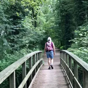 brug vlak voor het einde van de route
