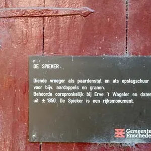 Ledeboer spieker, bordje