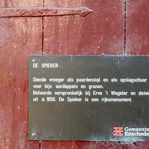Ledeboer spieker, bordje