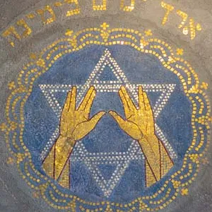 Synagoge detail wand handen