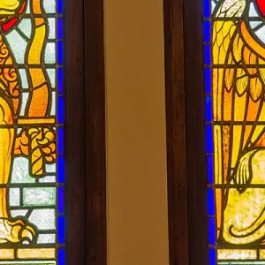 Synagoge glas-in-lood detail leeuw